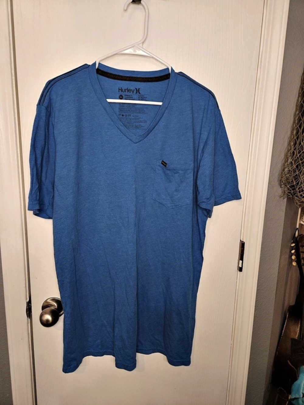 Hurley Triblend V-Neck Pocket T-Shirt Blue